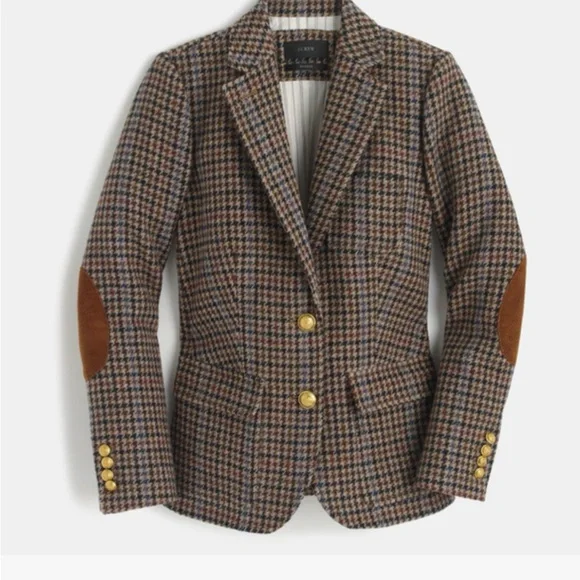 J. Crew Brown and Tan Houndstooth Blazer - Picture 2 of 2